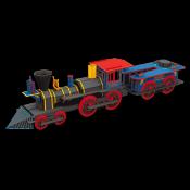 Construis la locomotive 3D. L'histoire des trains